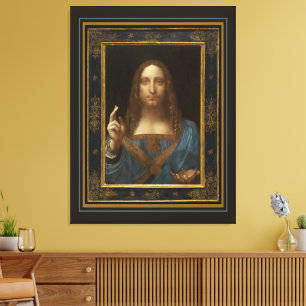 Salvator Mundi c 1500 Leonardo da Vinci Finkonst Canvastryck