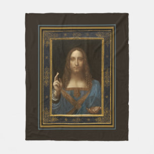 Salvator Mundi c 1500 Leonardo da Vinci Finkonst Fleecefilt