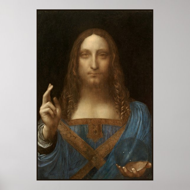Salvator Mundi c 1500 Leonardo da Vinci Finkonst Poster (Framsidan)
