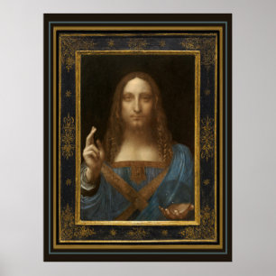 Salvator Mundi c 1500 Leonardo da Vinci Finkonst Poster
