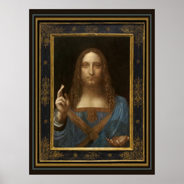 Salvator Mundi c 1500 Leonardo da Vinci Finkonst Poster (Framsidan)