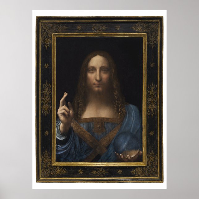 Salvator Mundi Fine Art Poster Skriv ut (Framsidan)