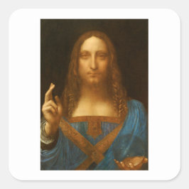SALVATOR MUNDI FINE ART PRINT FYRKANTIGT KLISTERMÄRKE