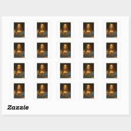 SALVATOR MUNDI FINE ART PRINT FYRKANTIGT KLISTERMÄRKE