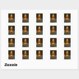 SALVATOR MUNDI FINE ART PRINT FYRKANTIGT KLISTERMÄRKE