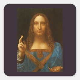 SALVATOR MUNDI FINE ART PRINT FYRKANTIGT KLISTERMÄRKE