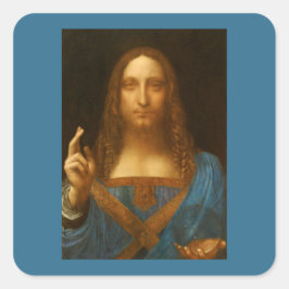 SALVATOR MUNDI FINE ART PRINT FYRKANTIGT KLISTERMÄRKE