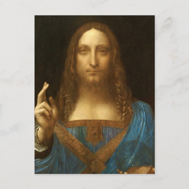 Salvator Mundi från Leonardo da Vinci (c1500) Vykort (Framsida)