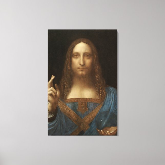 Salvator Mundi från Leonardo da Vinci Canvastryck (Framsida)