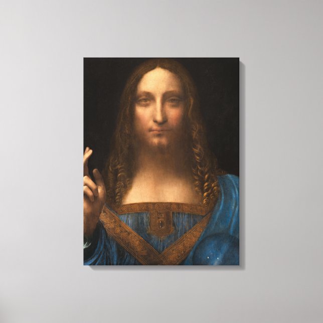 Salvator Mundi från Leonardo da Vinci Canvastryck (Framsida)