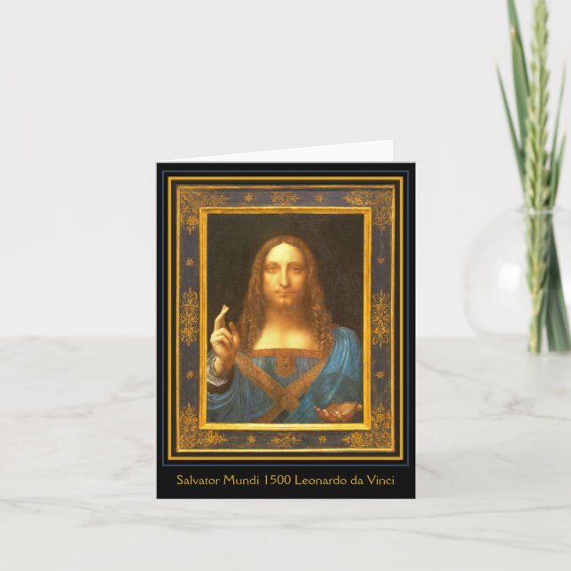 Salvator Mundi från Leonardo da Vinci Kort (Framsida)