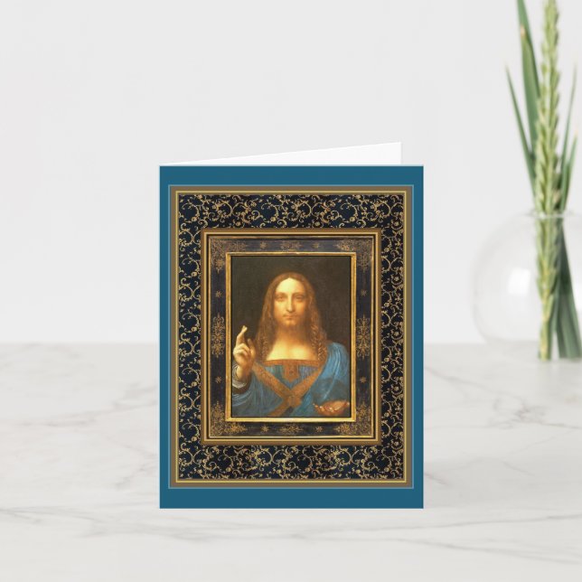 Salvator Mundi från Leonardo da Vinci Kort (Framsida)