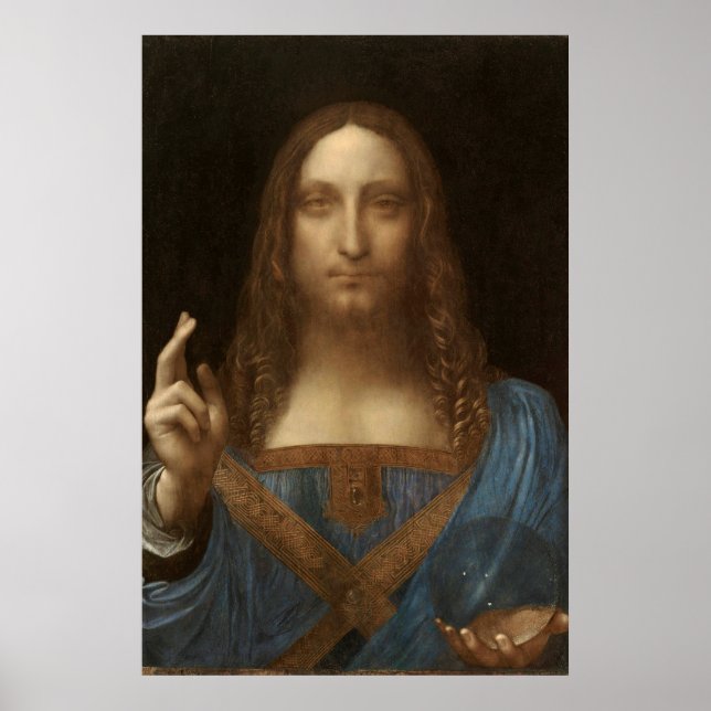 Salvator Mundi från Leonardo da Vinci Poster (Framsidan)