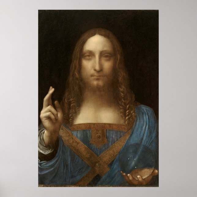 Salvator Mundi från Leonardo da Vinci Poster (Framsidan)