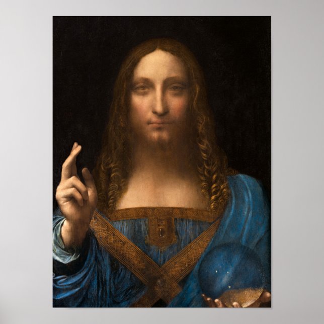 Salvator Mundi från Leonardo da Vinci Poster (Framsidan)