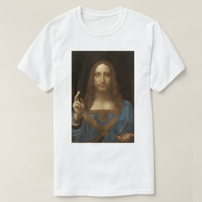 Salvator Mundi från Leonardo da Vinci T Shirt (Design framsida)