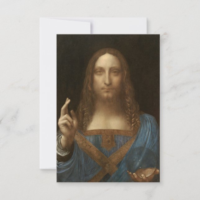 Salvator Mundi från Leonardo da Vinci Tack Kort (Framsida)
