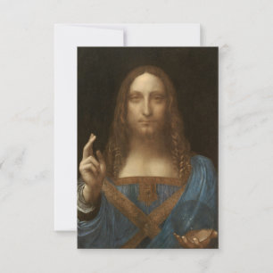 Salvator Mundi från Leonardo da Vinci Tack Kort