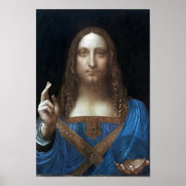 Salvator Mundi, Jesus Christ, Leonardo da Vinci Poster (Framsidan)