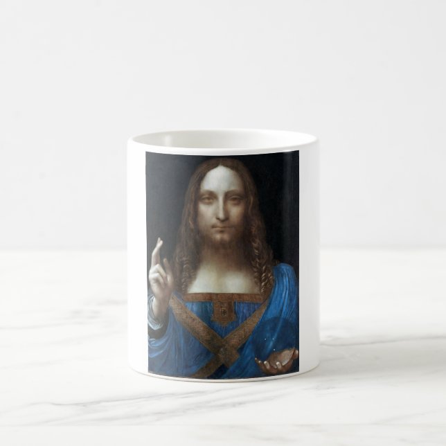 Salvator Mundi, Jesus Kristus, Leonardo da Vinci Kaffemugg (Center)