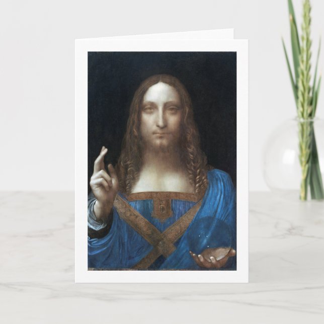 Salvator Mundi, Jesus Kristus, Leonardo da Vinci Kort (Framsida)