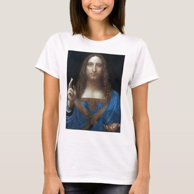 Salvator Mundi, Jesus Kristus, Leonardo da Vinci T Shirt (Framsida)