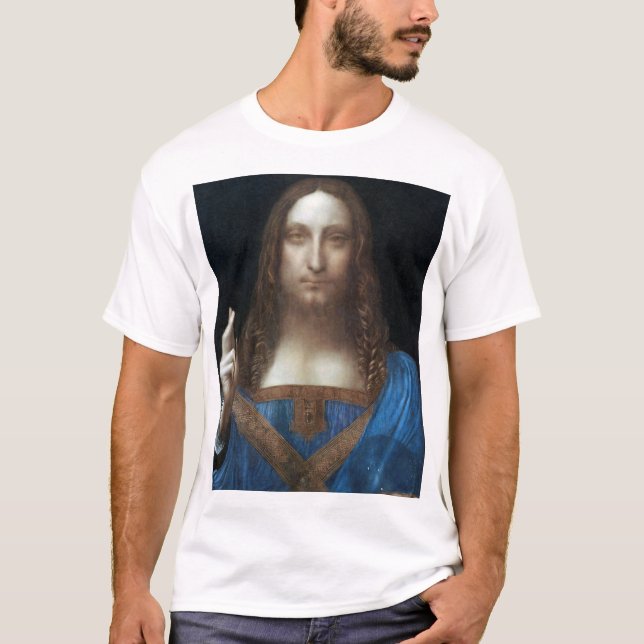 Salvator Mundi, Jesus Kristus, Leonardo da Vinci T Shirt (Framsida)