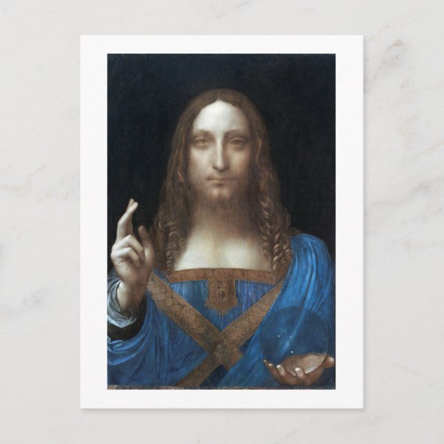 Salvator Mundi, Jesus Kristus, Leonardo da Vinci Vykort (Framsida)