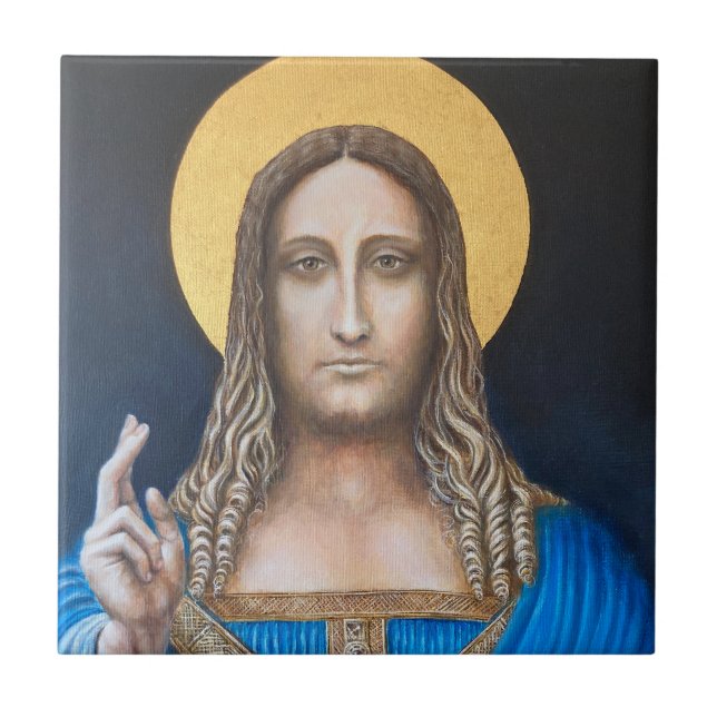 Salvator Mundi Kakelplatta (Framsidan)