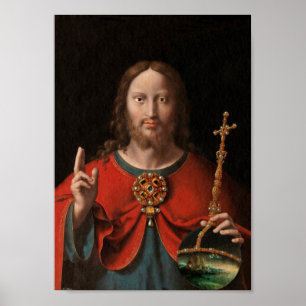 Salvator Mundi med judisk personal och Orb Poster