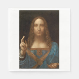 Salvator Mundi (Världens Frälsare) (da Vinci) Pappersservett