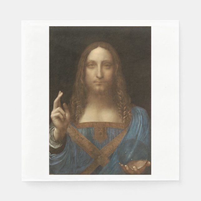 Salvator Mundi (Världens Frälsare) (da Vinci) Pappersservett (Framsidan)