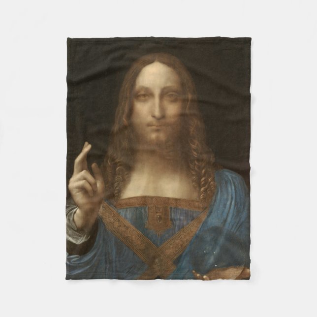 Salvator Mundi (Världsbanken) (da Vinci) Fleecefilt (Framsidan)