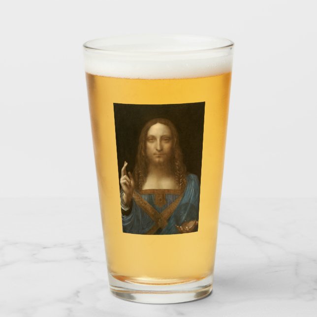 Salvator Mundi (Världsbanken) (da Vinci) Glaskopp (Framsida fylld)