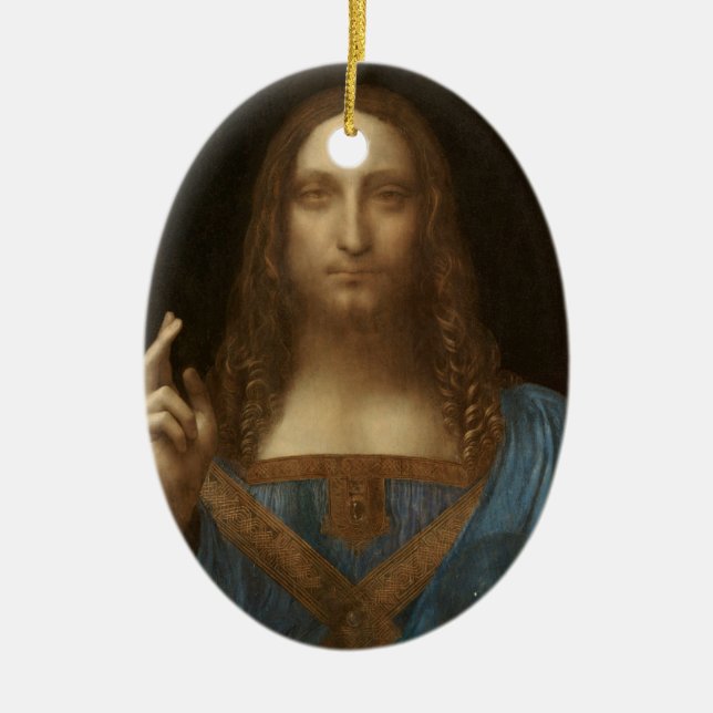 Salvator Mundi (Världsbanken) (da Vinci) Julgransprydnad Keramik (Framsidan)