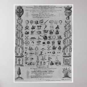 Salve Hieroglyphicum Votivum Latin Symbols Anagram Poster