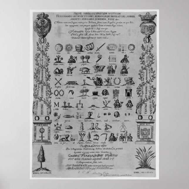 Salve Hieroglyphicum Votivum Latin Symbols Anagram Poster (Framsidan)