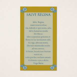 Salve Regina Latin Prayer-kort Visitkort