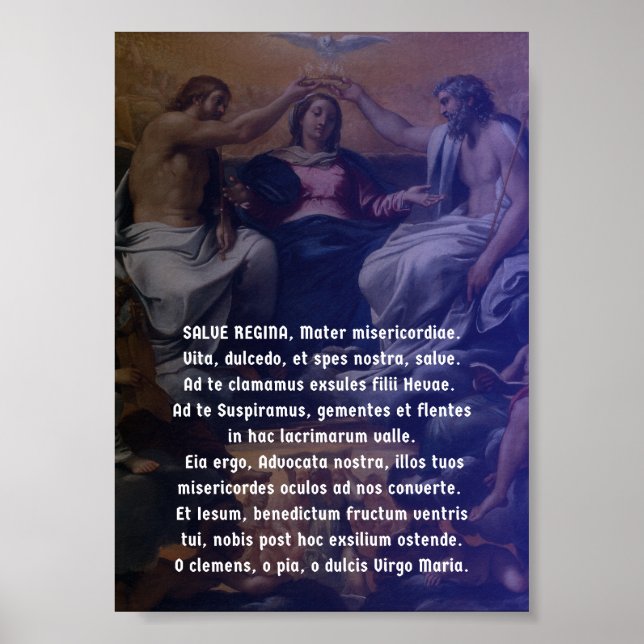 Salve Regina Latin Prayer Poster (Framsidan)