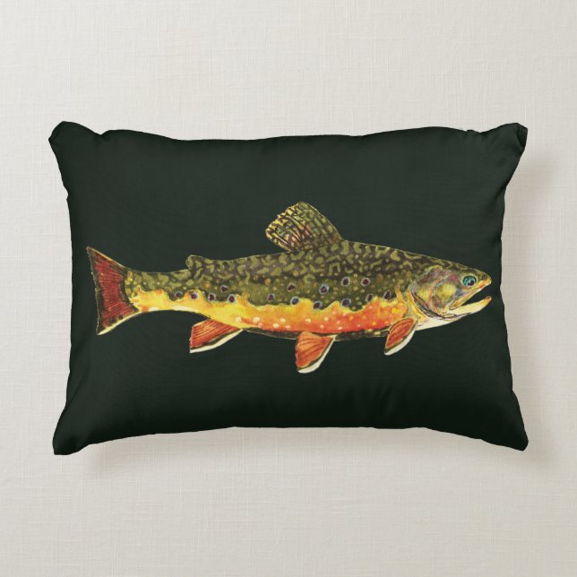 Salvelinus Fontinalis Prydnadskudde (Framsidan)