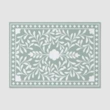 Salvgrön benintarsia decoupagepapper