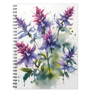 Salvia - Akvarell blommor anteckningsbok