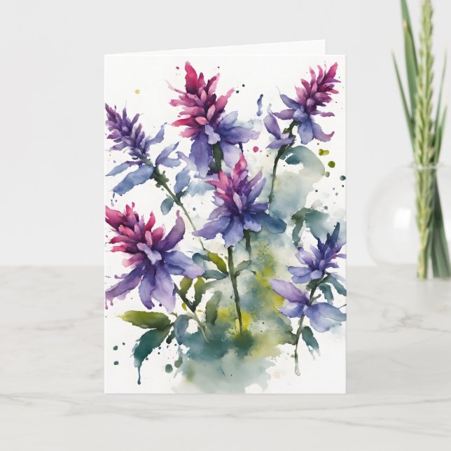 Salvia - Akvarellblommor iPad mini-fodral Kort (Framsida)