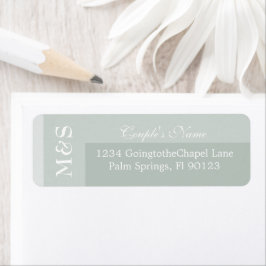 Salvia Enkel Modern Chic Script Bröllop Returadress Etikett