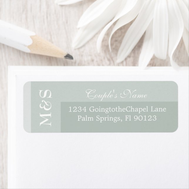 Salvia Enkel Modern Chic Script Bröllop Returadress Etikett (Insitu)
