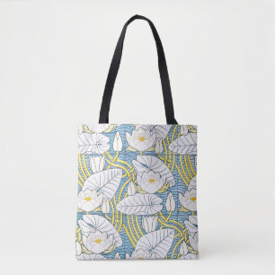 Salvia Grön Art Nouveau Näckrosmönster Tygkasse
