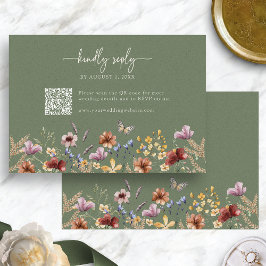 Salvia Grön Boho Vildblomma RSVP-kort OSA Kort