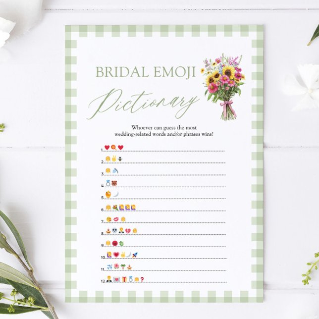 Salvia Grön Bröllopsdusch Emoji Pictionary Lek Inbjudningar (Sage Green Bridal Shower Emoji Pictionary Game)
