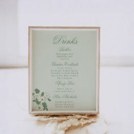 Salvia Grön Dryckesmeny Bordsskylt Poster