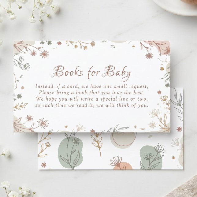 Salvia Grön Eukalyptus Botaniska Böcker för Bebis Tilläggskort (Sage Green Eucalyptus Botanical Books for Baby Enclosure Card)